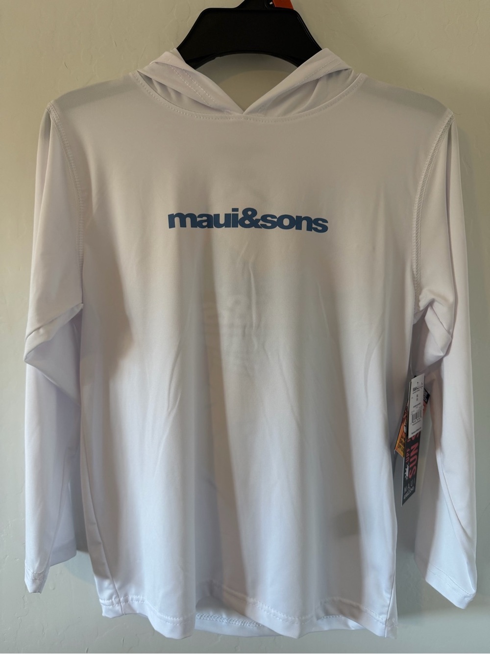 Maui and Sons Boys UV 50 Long Sleeve Logo White -  Size- Large